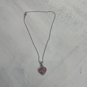 💚 summer edit | silver heart pendant necklace with diamanté “5”