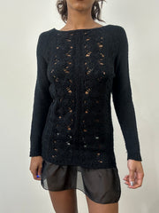 romantic grunge edit | taille: S/M · couleur: noir · matière: maille · article: robe · détails: longueur mini