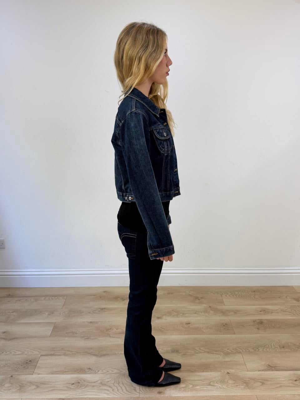 blue dark wash guess denim jacket