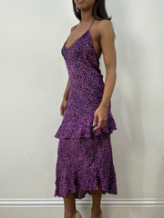 BEST PICKS | small/medium purple leopard print maxi dress