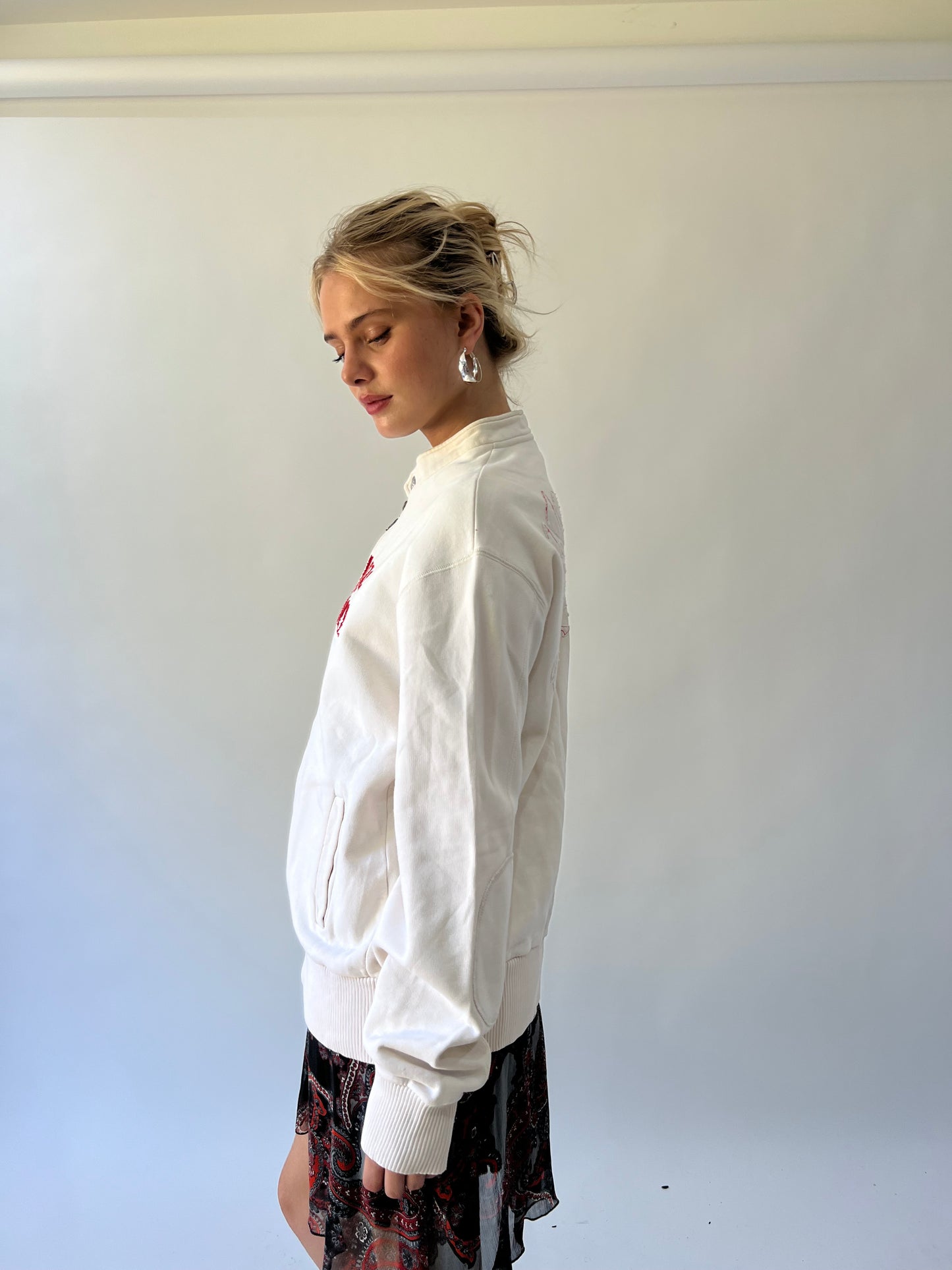 back to school drop | large cream harley-davidson zip up jacket