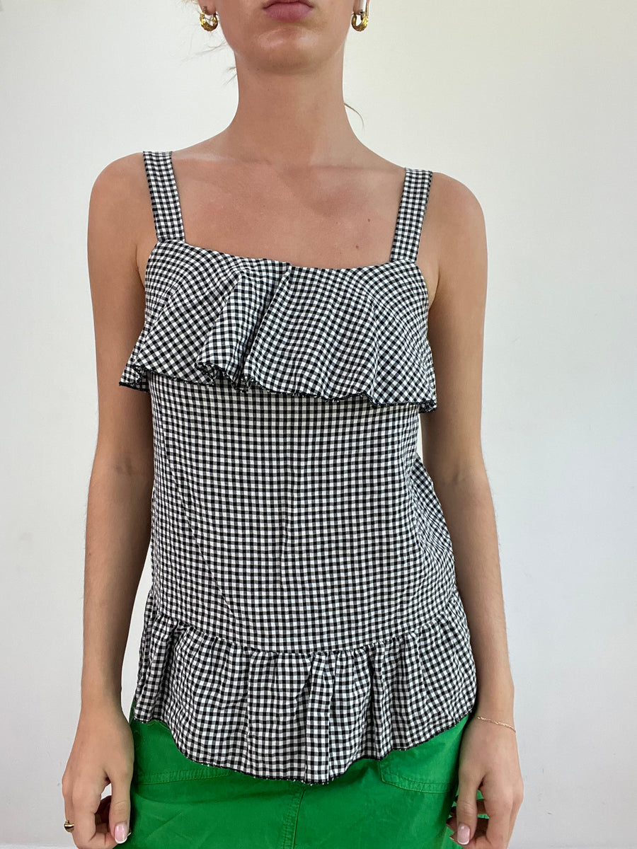 BEST PICKS | medium black and white gingham ruffle top