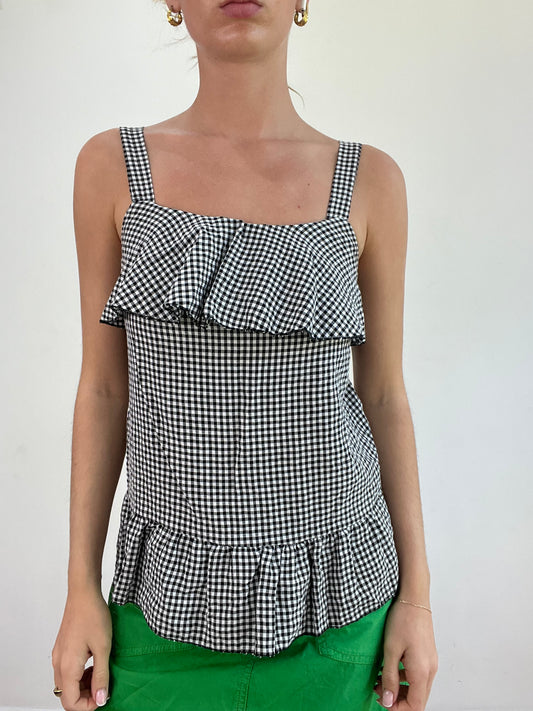 BEST PICKS | medium black and white gingham ruffle top