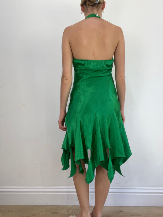 summer edit | small green halter neck dress with diamanté detail
