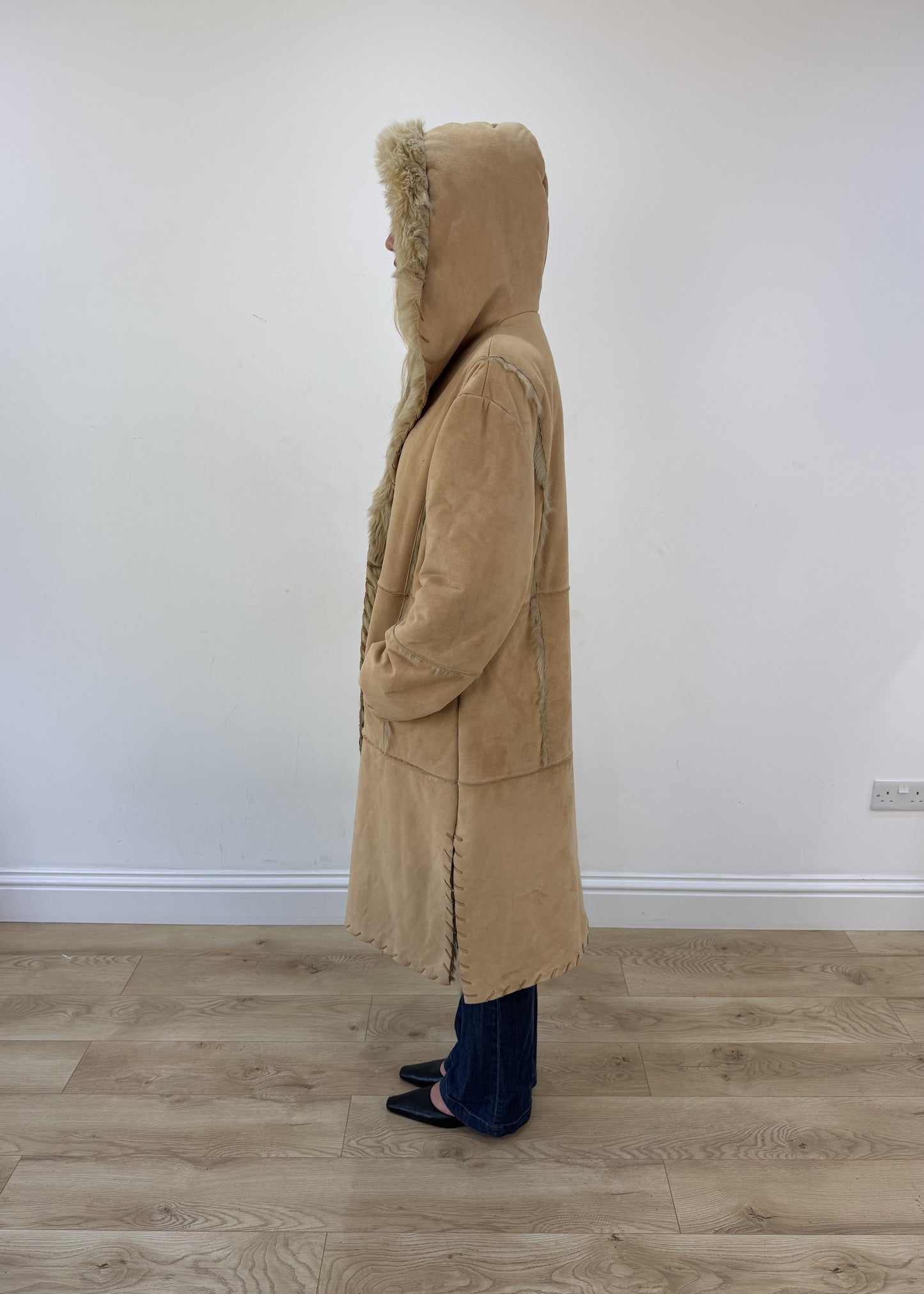 small tan afghan coat