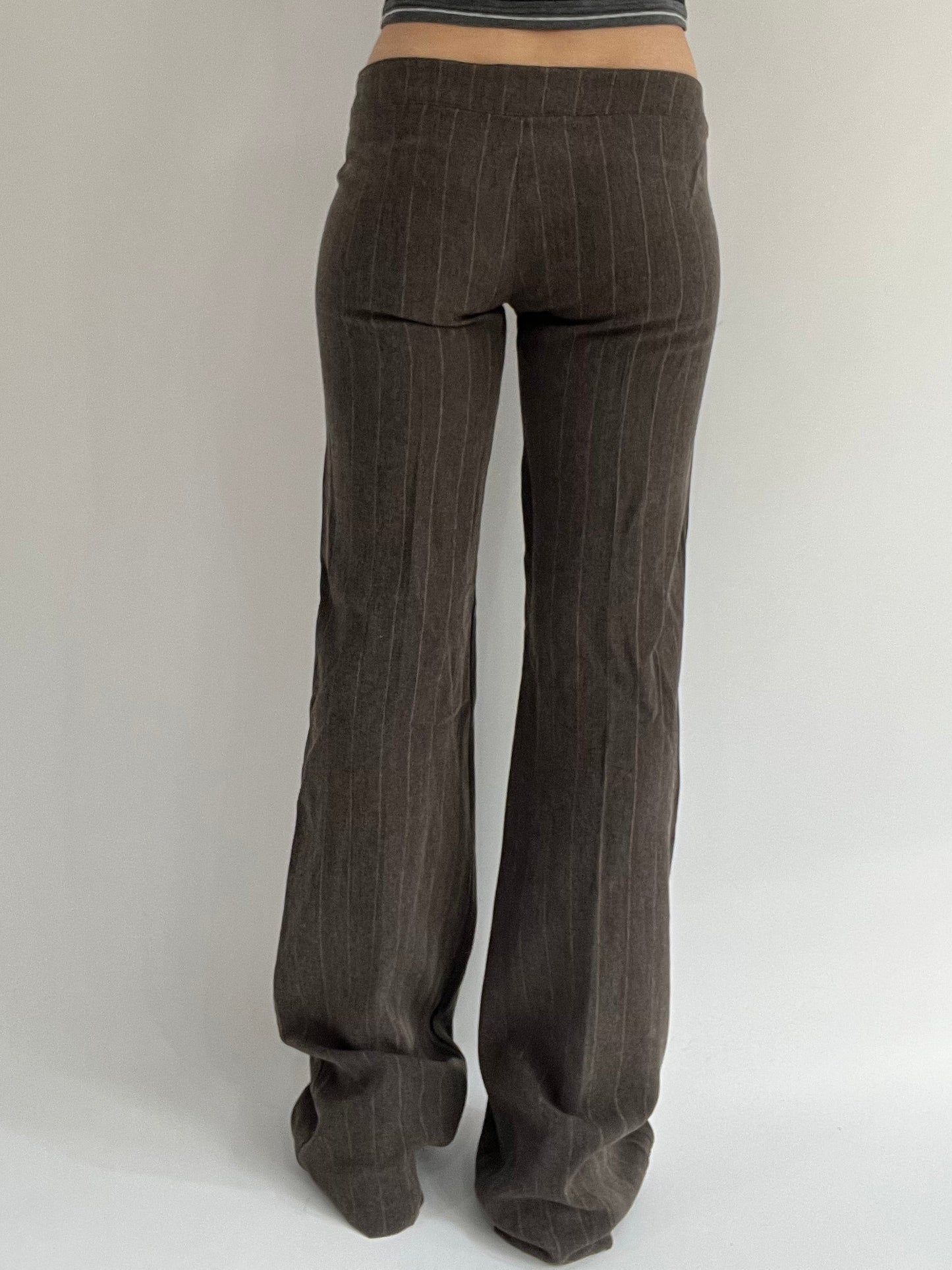 ‼️ | brown pinstripe trouser with brown details