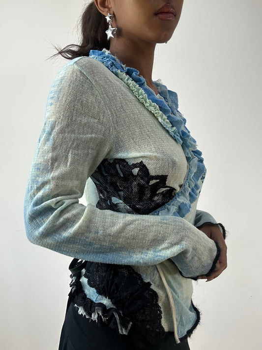BEST PICKS | small blue long sleeve wrap top