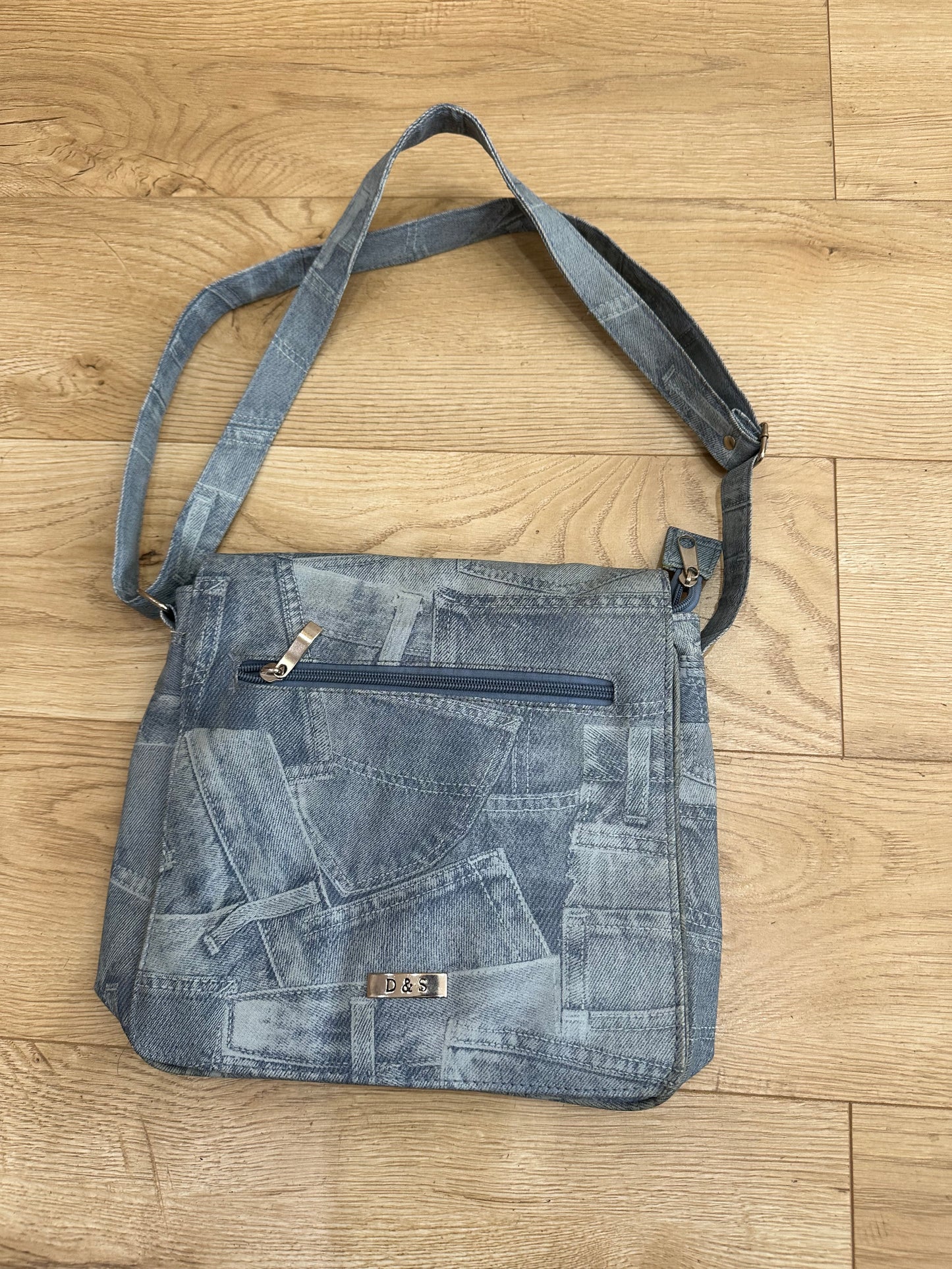 summermaxxing drop | blue denim patchwork shoulder bag
