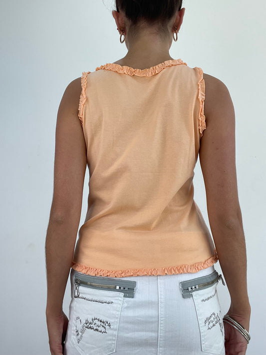 VINTAGE PICKS | small peach cami with lace up detailing