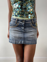 💻💚vintage edit twenty-nine | Größe: S · Farbe: Hellblau · Material: Denim · Artikel: Rock · Details: Mini-Länge + killah