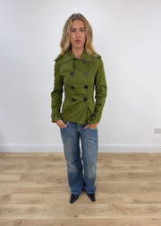 small old label zara green trench coat