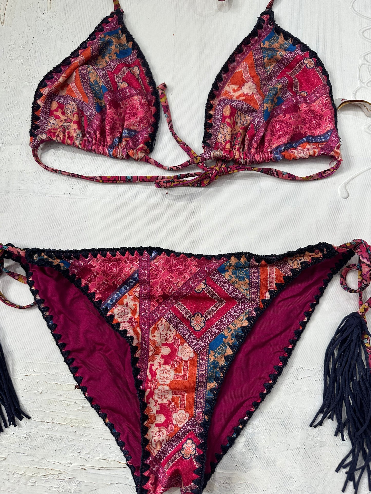 midsummer edit | medium pink and navy bikini set