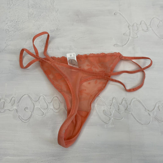 ETHEREAL GIRL DROP | small orange double strap mesh/lace thong