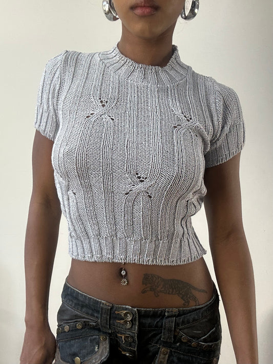 AUTUMN EDIT | extra small grey cable knit jumper