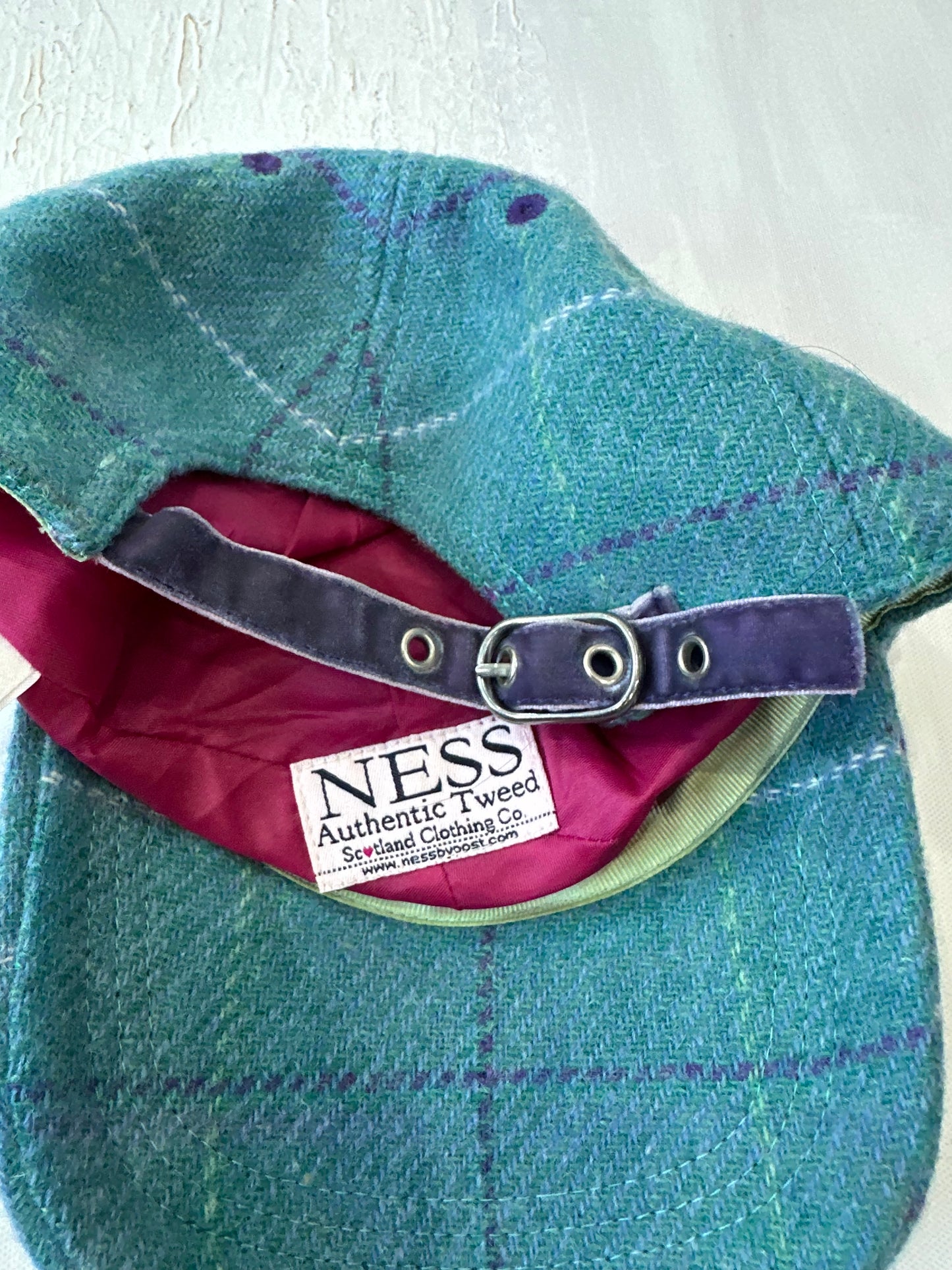 winter edit | blue wool cap with check print