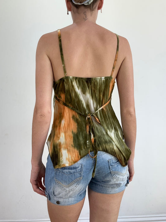 summer edit | small green and orange cami with tie dye print