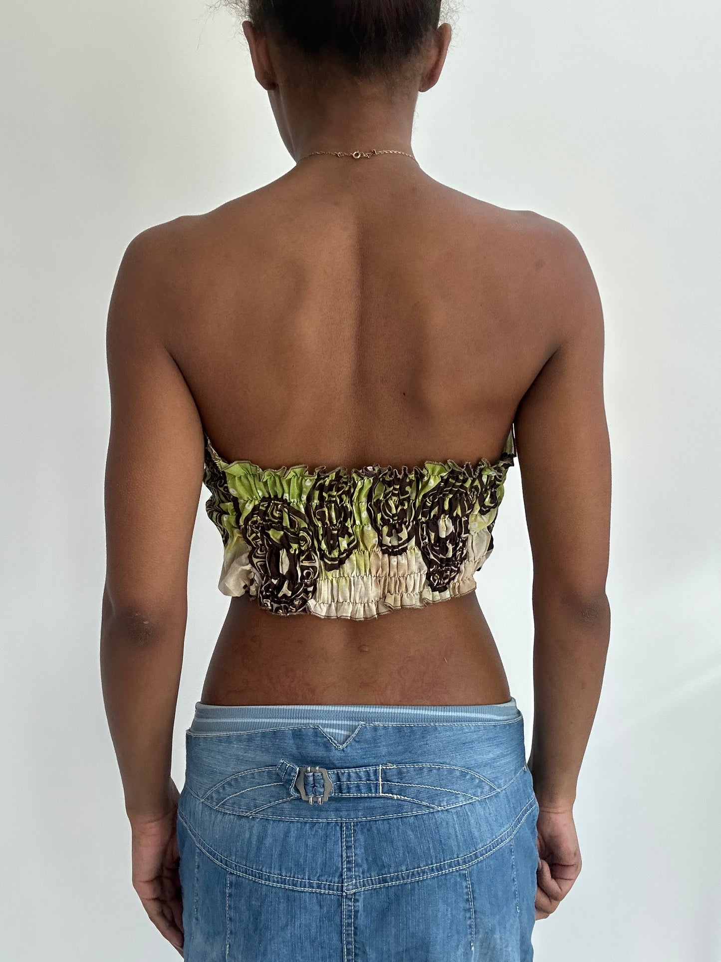 summermaxxing drop | small green patterned bandeau top