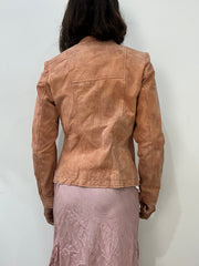 vintage edit: fashion week | small pink leather zip jacket