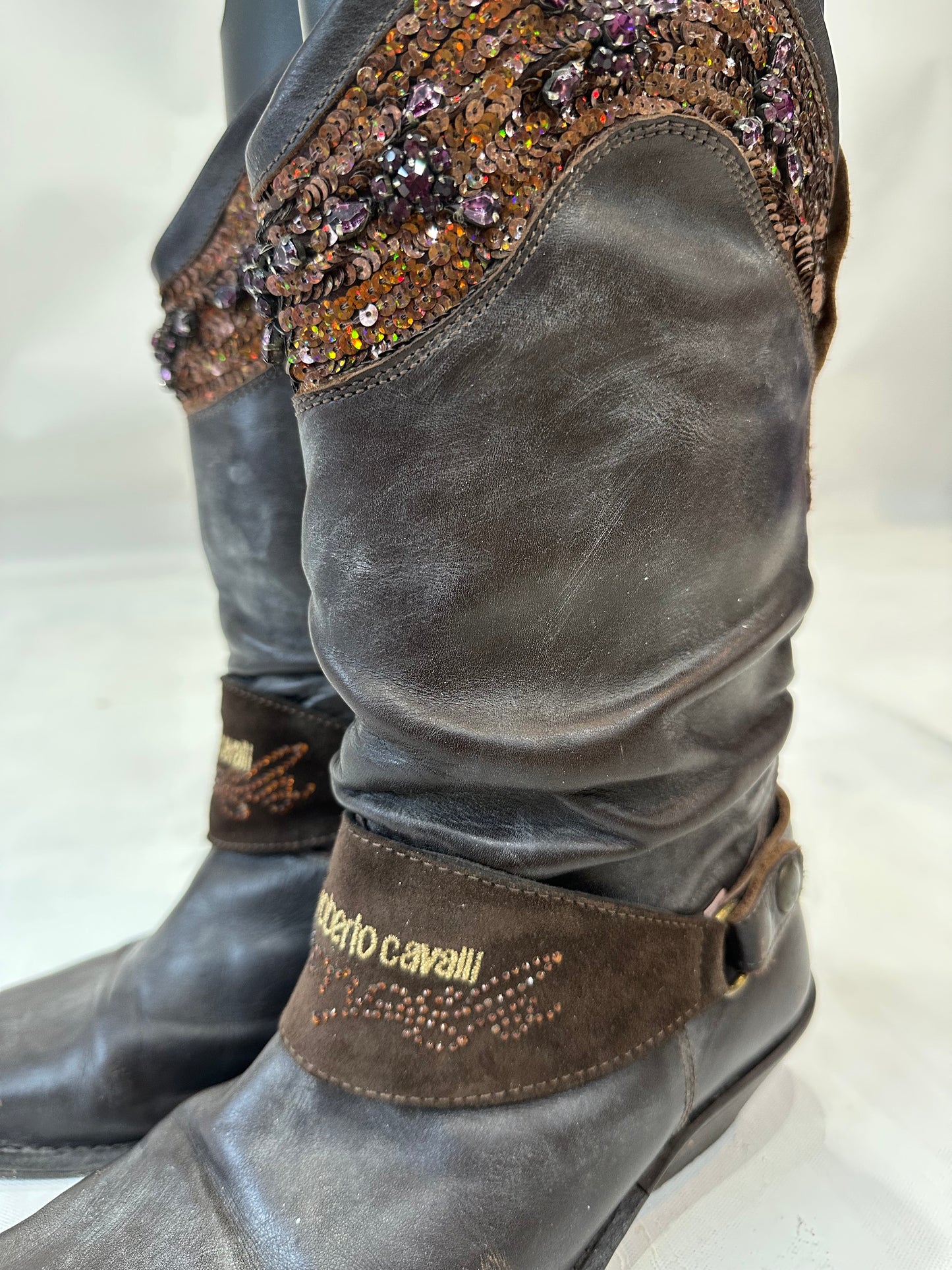 BEST PICKS | UK4 brown roberto cavalli cowboy boots