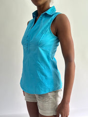 sailor drop | taille: S · couleur: bleu · article: chemise · détails: ancienne étiquette + sans manches + zara