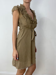 vintage edit thirty | talla: M · color: caqui · prenda: vestido · detalles: lunares + estampado