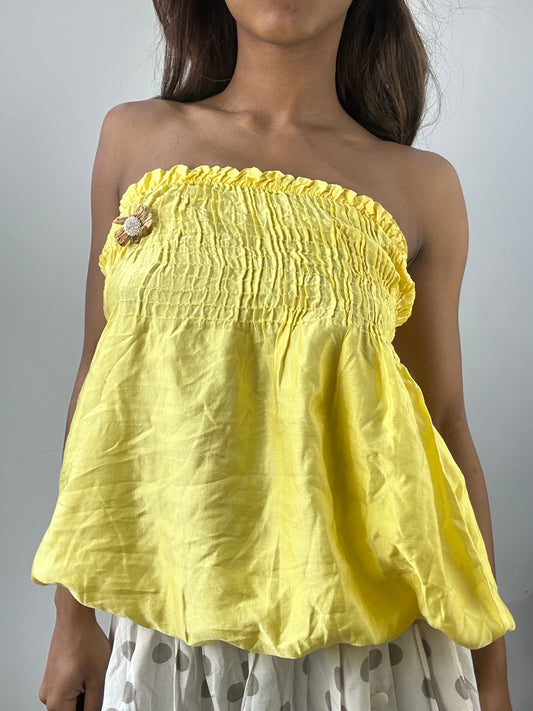 easter edit | small yellow ruched bandeau top