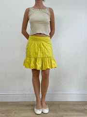 💻💚vintage edit twenty-four | talla: S · color: amarillo · prenda: falda · detalles: escalonado