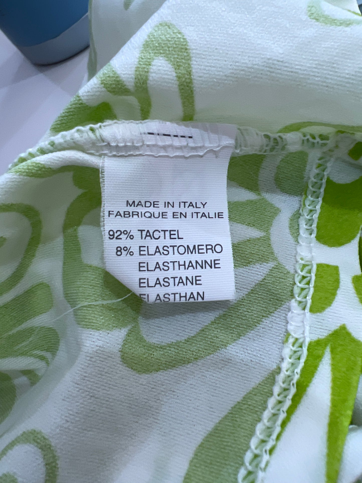 aquamarine drop | small/medium green and white patterned halter top