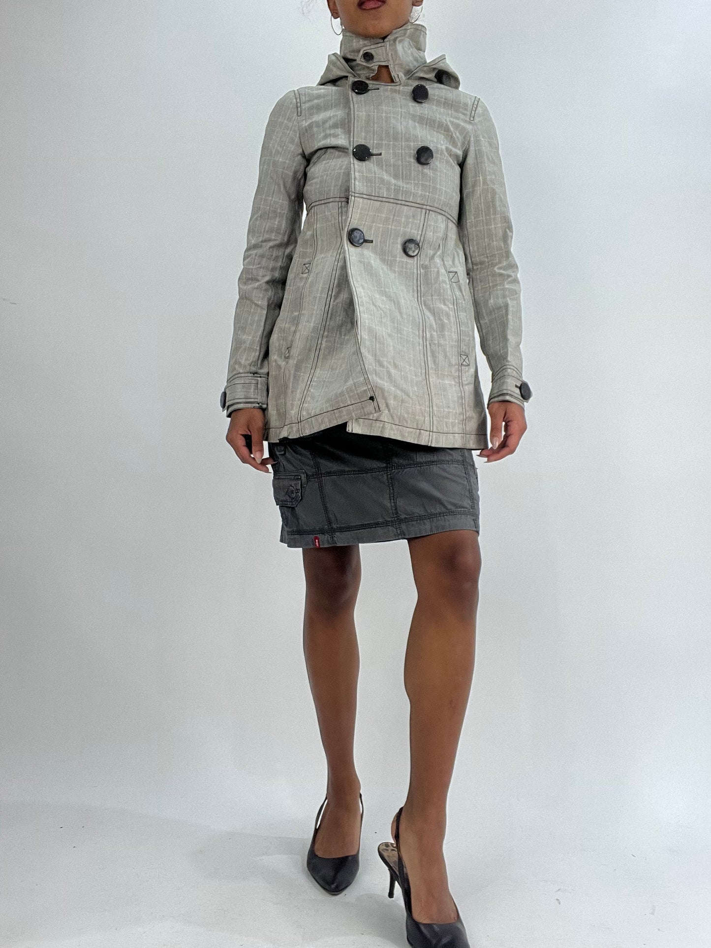 vintage edit thirty-five | small grey plaid trench coat