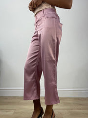 Vintage edit: halloween | pantalones recortados de estilo satinado rosa medio