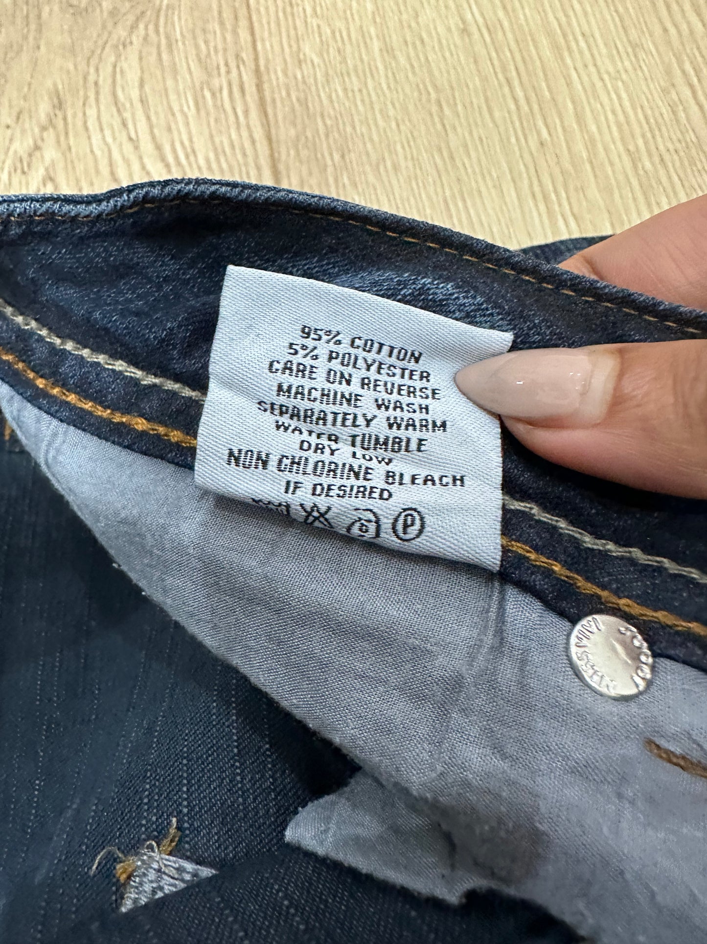 vintage edit fifteen | small dark blue denim rhinestone jeans