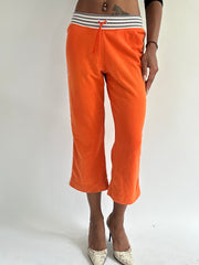 euro trash | small orange nike striped waist capri trousers