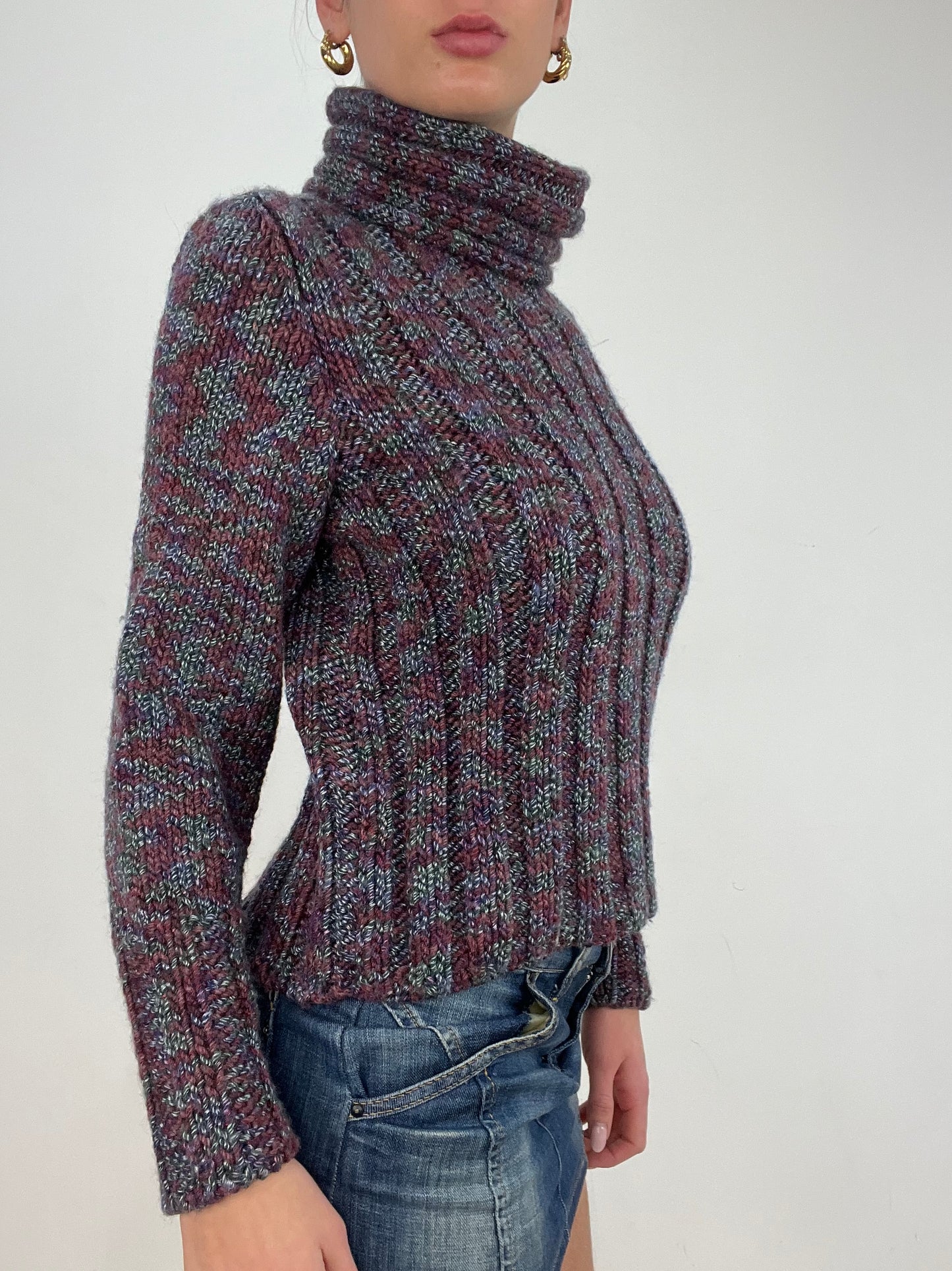 vintage edit ten | small purple knitted roll neck jumper