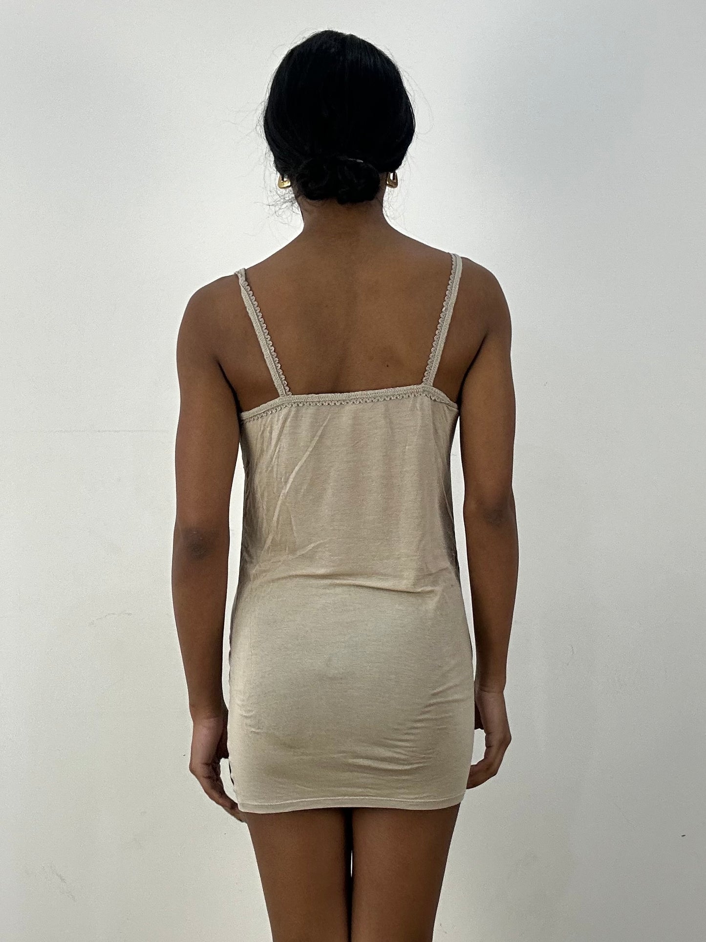 MOB WIFE DROP | small beige intimissimi lingerie style dress