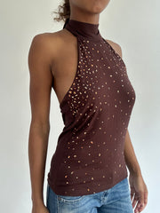 BEST PICKS | small brown sequin halterneck top