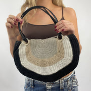 vintage edit eight | black gradient woven shoulder bag