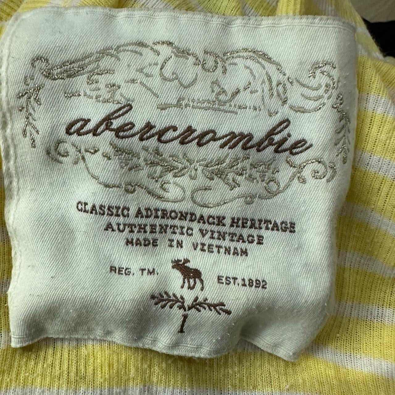 💻 RACHEL GREEN | extra small yellow and white abercrombie and fitch long sleeve top