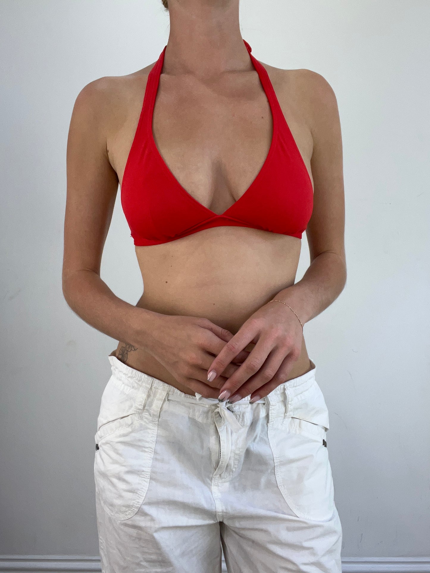 summer edit | small red and green bikini set with zigzag print