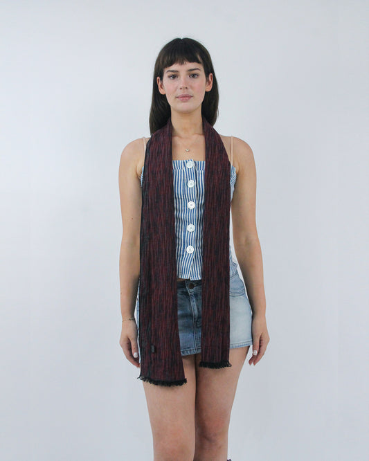 gilmore girls | burgundy stripped scarf