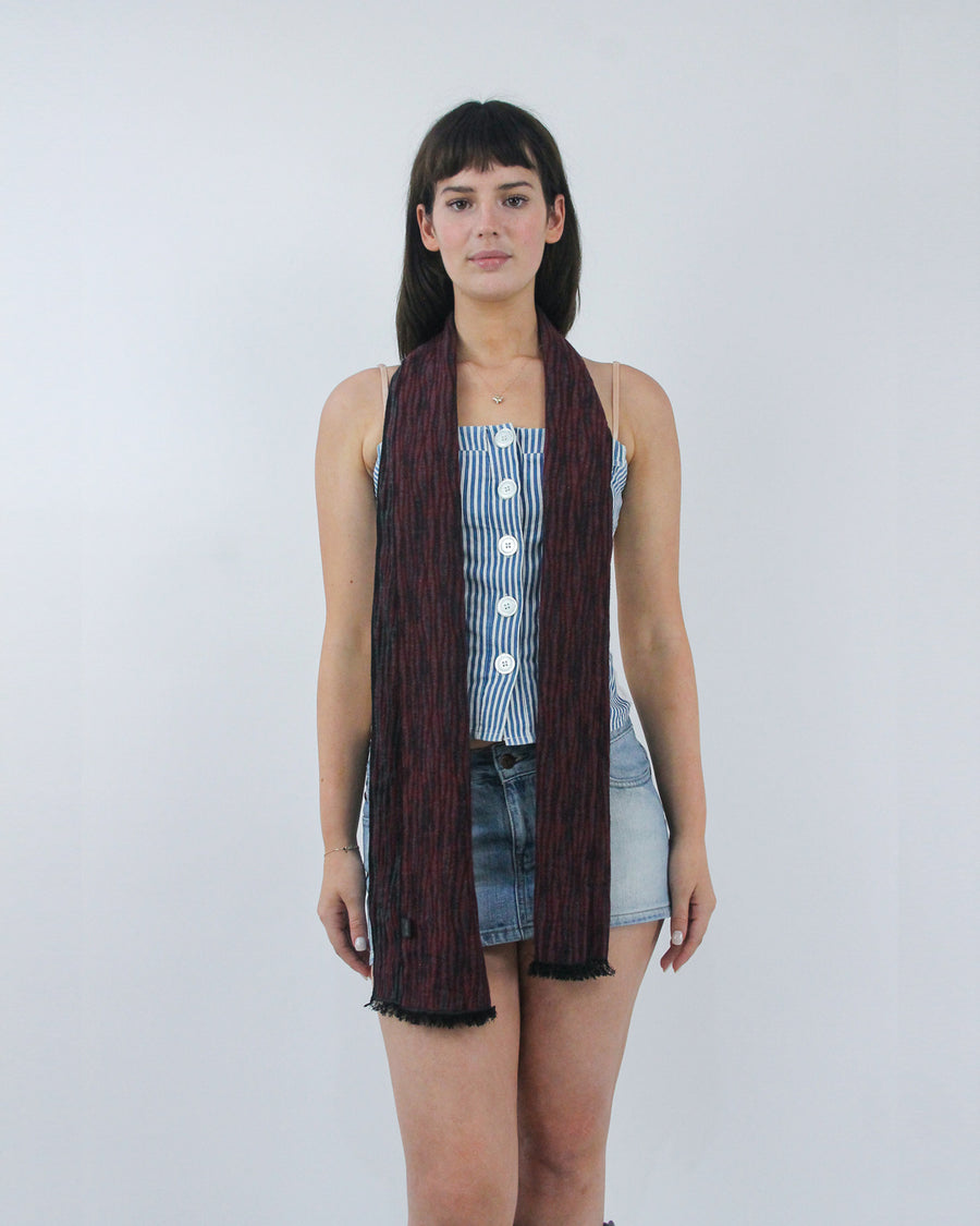 gilmore girls | burgundy stripped scarf