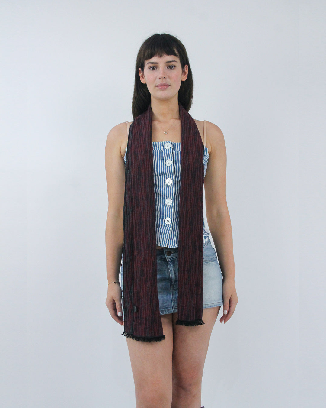 gilmore girls | burgundy stripped scarf