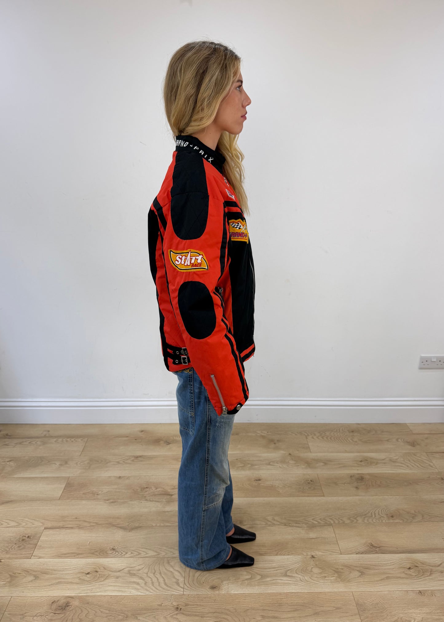 small red ferrari racing coat