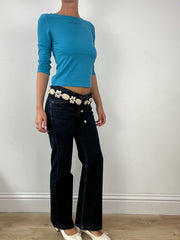 💻 DINNER PARTY | black and white shell belt