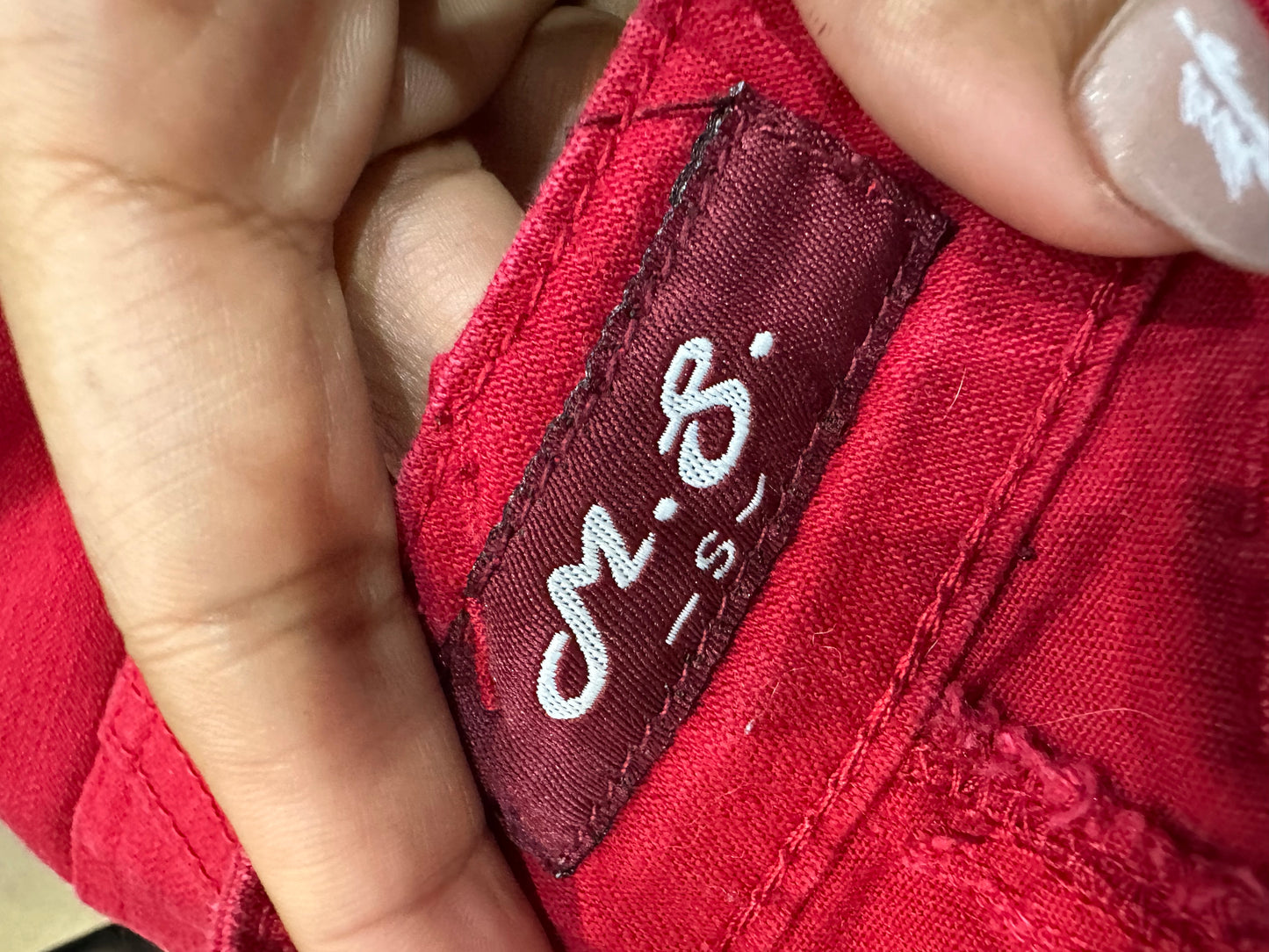 vintage edit thirty-three | small red denim mini skirt with zip details