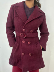 BEST PICKS | small burgundy button up trench coat