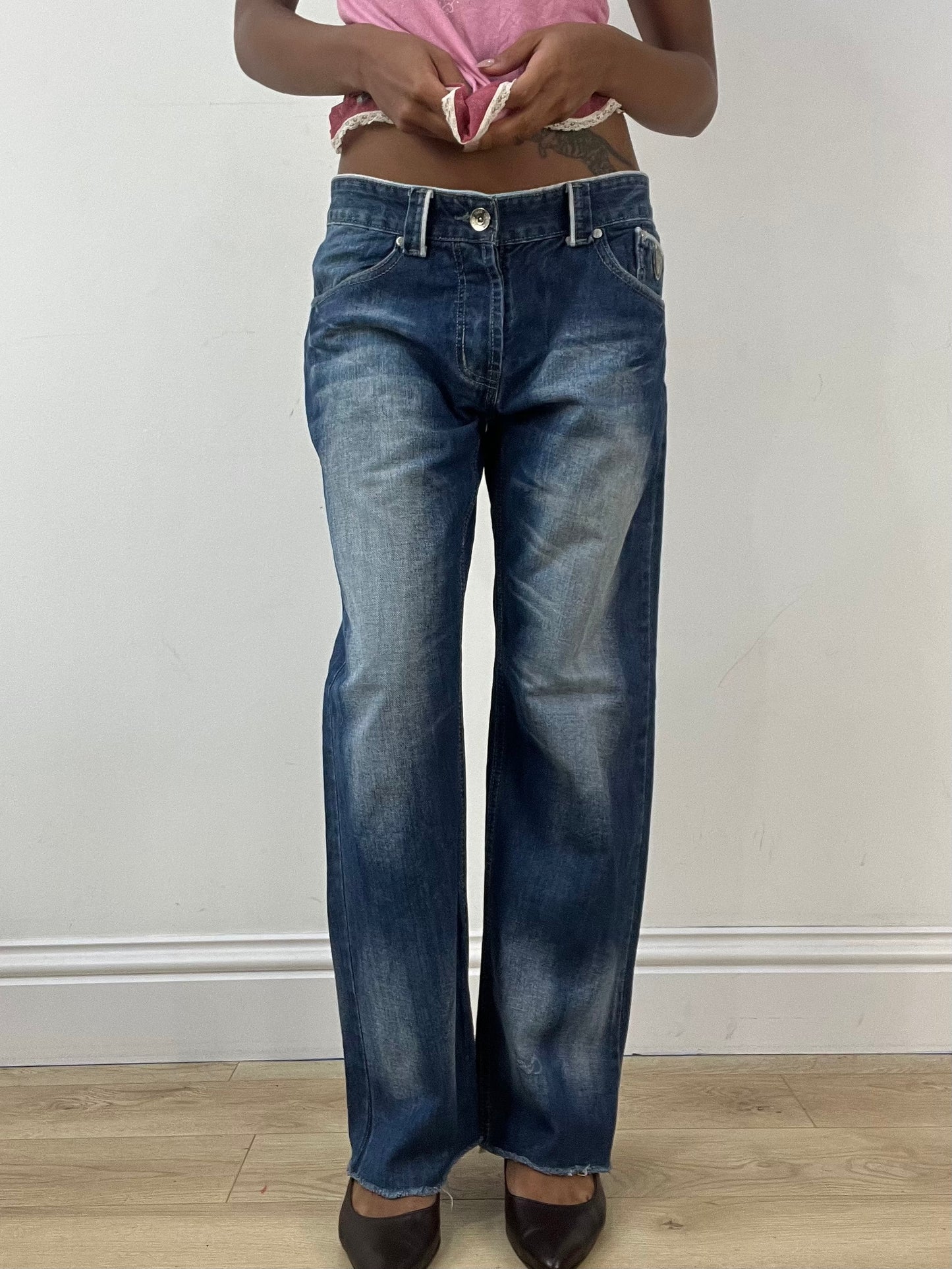 BEST PICKS | medium blue dolce and gabbana dark wash straight leg jeans
