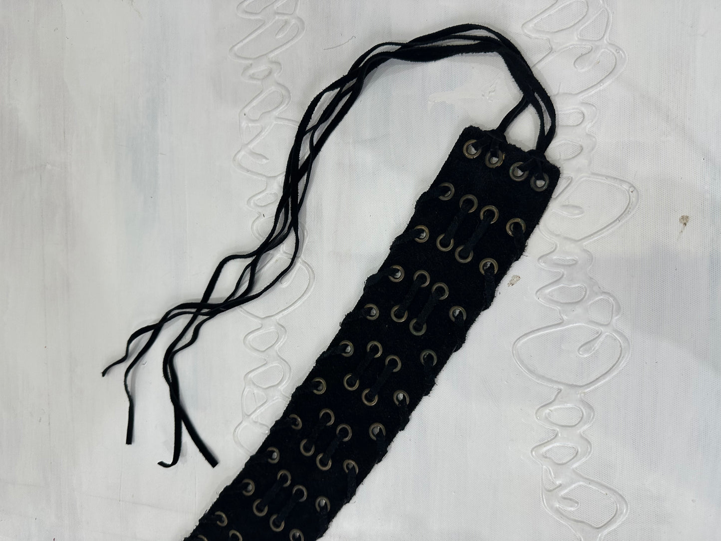 2016 edit | black suede style eyelet belt