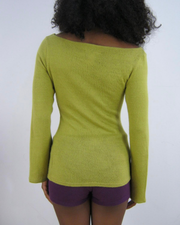 pull ample en maille vert chartreuse