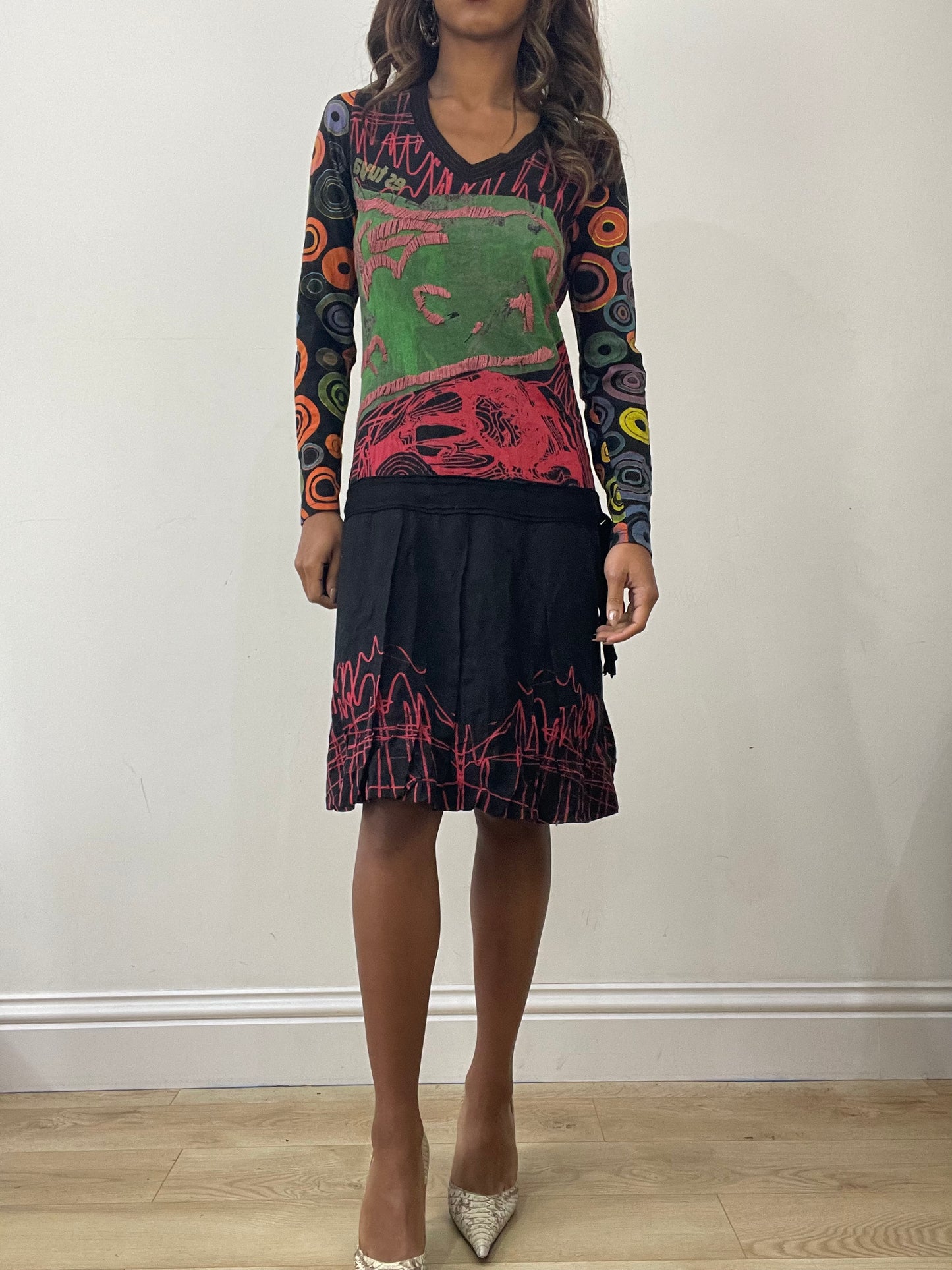 vintage edit: fashion week | small black desigual midi dress