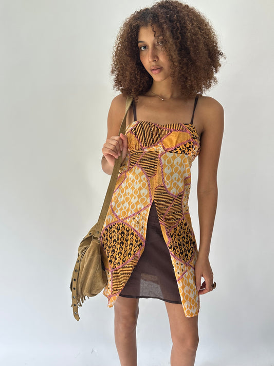 festival drop | leather tan fringe satchel shoulder bag